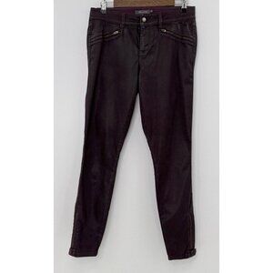 Level 99 Mid-Rise Coated Skinny Jeans Womens Burgundy Stretch 5 Pocket Sz 29